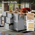 thumbnail image 3 of Aukfa Rolling Kitchen Island with Storage, Kitchen Cart W/3 Drawer & 2 Slide-Out Shelf,Gray, 3 of 8