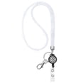 thumbnail image 1 of SUTENGDA ID Card Lanyard 32.9” Breakaway Safety Clasp Rhinestone Lanyards Crystal ID Card Holder (White Retractable Badge), 1 of 7
