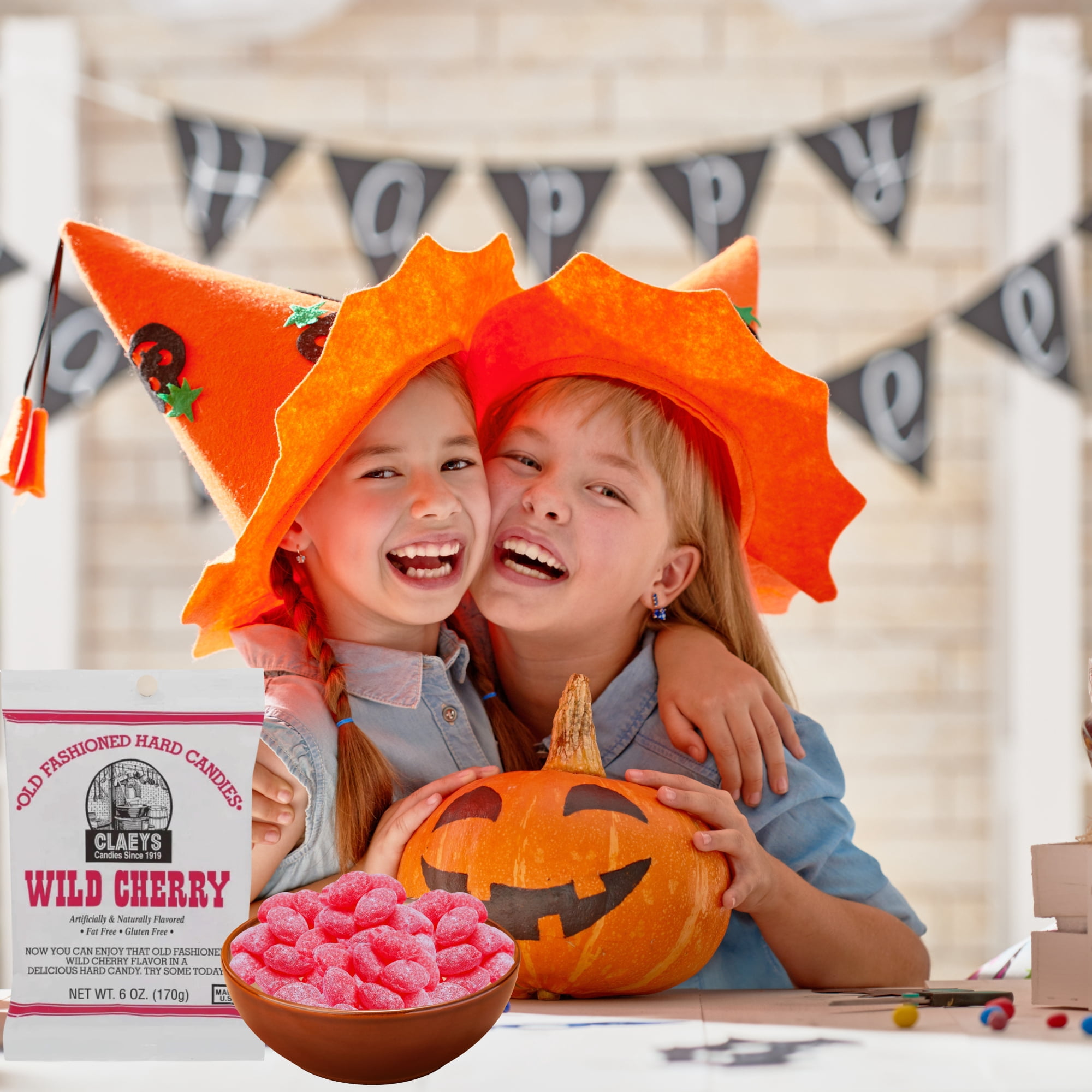 Claeys Wild Cherry Old Fashioned Hard Candies, Fat Free & Gluten