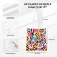 thumbnail image 2 of Canvas Bag Tote Bag Shopping Bag 16×15in Can Be Carried By Hand And Can Be Used For Daily Travel Such As Shopping And Going To Work Leopard Print Pattern Rainbow_1, 2 of 8
