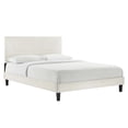 thumbnail image 2 of Modway Yasmine Channel Tufted Velvet Queen Platform Bed in White Finish, 2 of 8