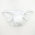 thumbnail image 3 of zuwimk Men Underwear Boxer Brief,Men's Ice Silk Thong Bikini Low Rise Soft Briefs Underwear White,M, 3 of 5