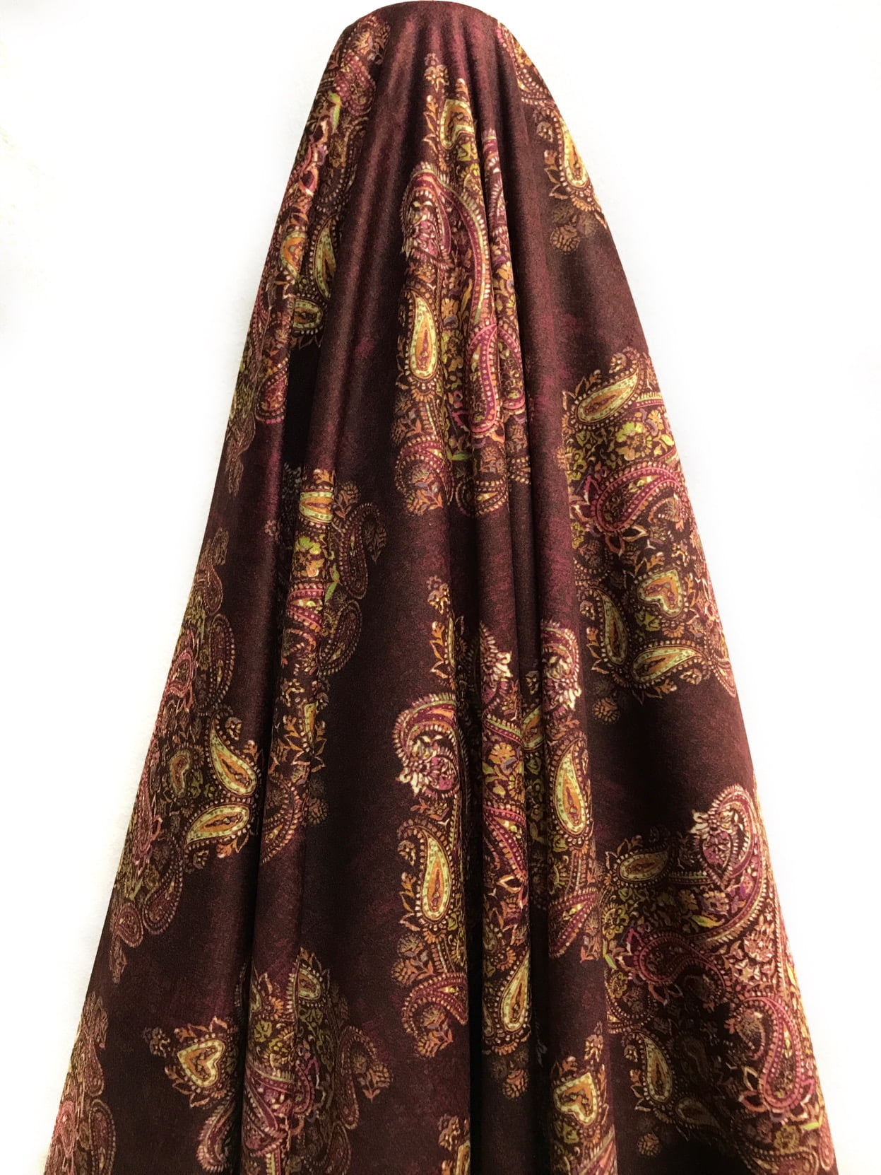 Decora Furnishings Velvet Fabric Damask Motif Upholstery Fabric by The Yard Maroon