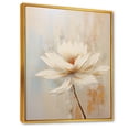 thumbnail image 2 of Designart "Gentle Petal Dance In Beige Tones" Flowers Floater Framed Canvas Art Print, 2 of 5