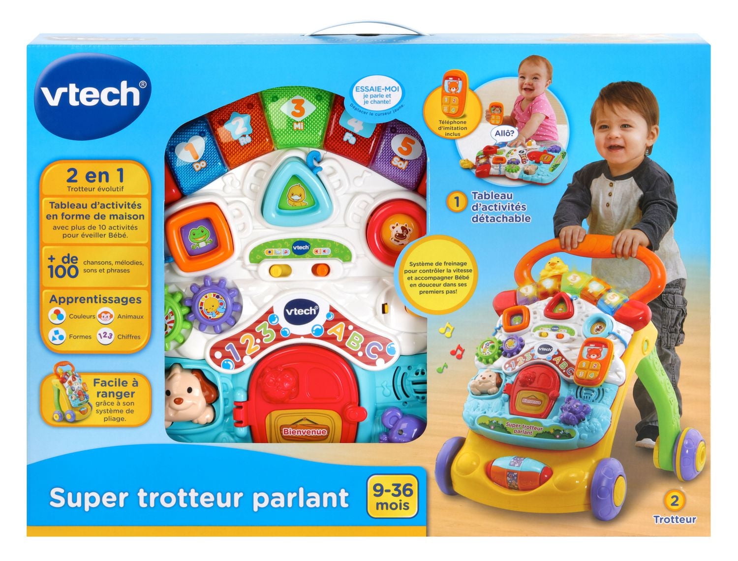 VTech Stroll & Discover Activity Walker - Grow With Me Baby & Toddler Toy - French Version, 9-36 Months, 9 months and up
