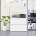 thumbnail image 4 of Fesbos Lateral File Cabinets with Lock,2 Drawer 28" Wide Metal Filing Cabinets,Hanging Letter/Legal/F4/A4 Size, Assembly Required - White, 4 of 10