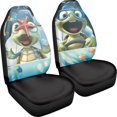 thumbnail image 3 of POLERO Cartoon Turtle Decorative Auto Seat Covers for All Season, Polyester High Back Front Seat Cover SUV, 3 of 13