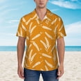 thumbnail image 4 of Lsque Autumn Orange Wheat pattern Hawaiian Shirt for Men, Unisex Summer Beach Casual Short Sleeve Button Down Shirts-3X-Large, 4 of 9