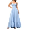 thumbnail image 1 of Vestido largo GLNEGE para mujer, verano, con tirantes finos, azul, 1 of 5