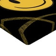 thumbnail image 2 of Ambesonne Emoji Fitted Sheet, Classic Smiling Face Grids, King Size, Black Mustard, 2 of 3