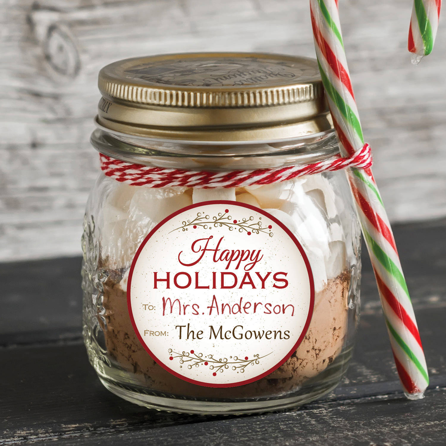 Happy Holidays Personalized Gift Sticker Set