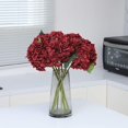 thumbnail image 7 of Faux Hydrangea Stem, Artificial Silk Flower with Full Bloom and Lifelike Leaves, 23.62 Inch Red Floral Pick for Wedding Home Vase Decor, 7 of 7