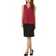 thumbnail image 2 of BLUSA SIN MANGAS DE CHIFFON ROJA V CON CUELLO EN V PARA MUJERES DE OFICINA CHIC XL, 2 of 6