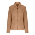 thumbnail image 3 of LEEYNEER Women‘s Polar Soft Fleece Jacket Classic Fit Long Sleeve Full Zip Fleece Lined Sherpa Coat Fall Winter Stand Collar Recreation Coat with Pockets, 3 of 5