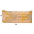 thumbnail image 3 of Creative Co-Op New Zealand Wool Shag Lumbar Pillow with Design and Cotton Back, Pink, Yellow and Cream, 3 of 5