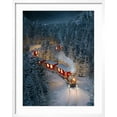 thumbnail image 2 of Art.com Amazing Cute Christmas Train Goes through Fantastic Winter Forest in North Pole. Unusual Christmas Art Print by Vadim Georgiev, White Frame Wall Art, 23" x 29", 2 of 5