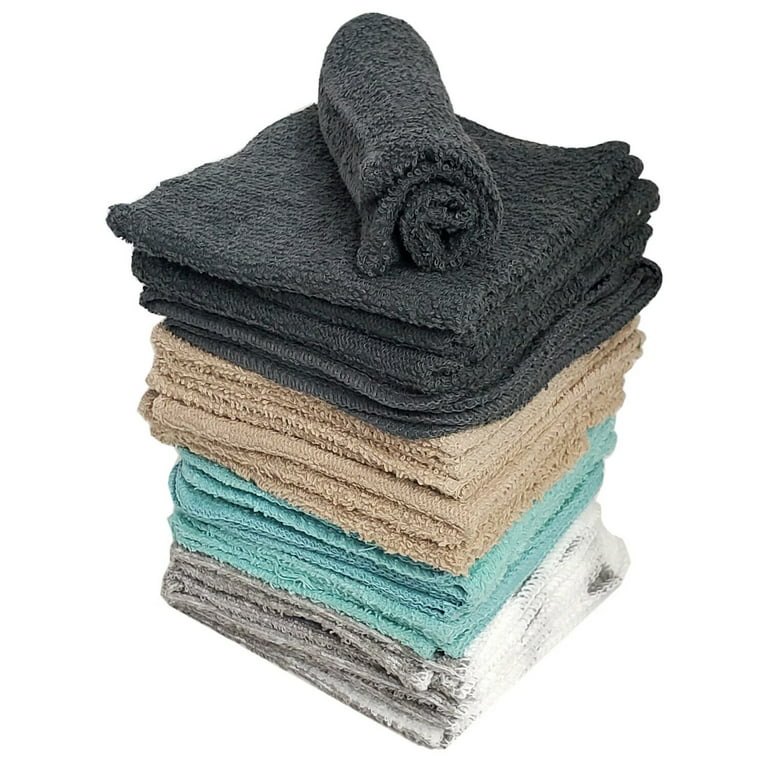 Towel and Linen Mart 100% Cotton - Wash Cloth Set - Pack of 24, Flannel  Face Cloths, Highly Absorbent and Soft Feel Fingertip Towels (Multi) Pack  of 24 Multicolor