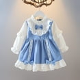 thumbnail image 2 of YOUYEDIAN Toddler Dress Fashion Lace Design Cute Bowtie Deco Versatile Long Sleeve Dress Casual Crew Neck Loose Breathable Comfy Princess Dress, 2 of 5