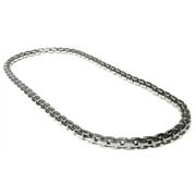 Titanium Kay Stainless Steel Men's Large Box Link High Polish Finish Chrome Color Necklace Chain 24