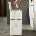 thumbnail image 3 of YIEMEEN Rectangular Trash Bin with Toilet Brush Household Trash Can Slim Garbage Bin, 3 of 17