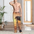 thumbnail image 3 of Cauagu Sunset Dancing Dolphin A Mens Pajama Pants Sleep & Lounge Pants,PJ Bottoms with Pockets-X-Large, 3 of 7