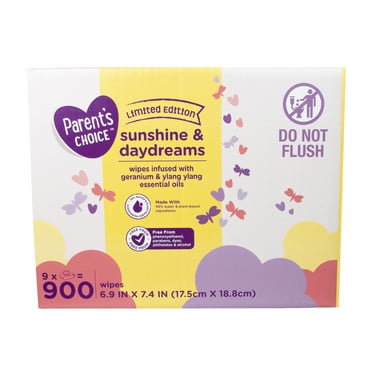 Parent's Choice Limited Edition Sunshine & Daydreams Baby Wipes, 900 Count