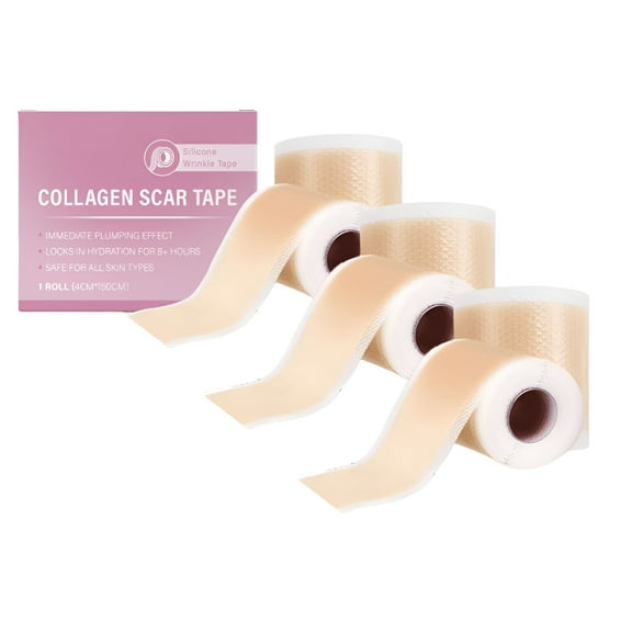 QARUN Silicone Tape, Collagen Scar Tape For Face, Sensitive Skin Care, 1 Roll, 3pcs