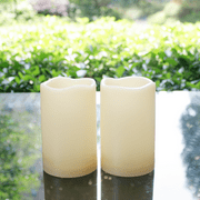 Flameless LED Candles Battery Operated Outdoor Indoor Flickering Pillar Candles with Timer Water Resistant Long Lasting Candle Lights for Wedding Party Centerpiece Home Garden Decorations 3"x5" 2-Pack