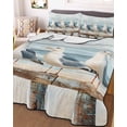 thumbnail image 3 of Quilts Twin Size, Coastal Seagull Soft Comforter Bedding Set for Bed, Summer Beach Ocean Bird Watercolor Lightweight Quilted Bedspread with Pillow Cover(2 Pieces) for All Season, 68x86 Inch, 3 of 6
