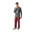 thumbnail image 3 of Men's long-sleeved red-checkered long pants casual and comfortable home wear set that can be worn outside, 3 of 6