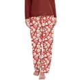 thumbnail image 4 of ALLLIST Pajamas Ladie Pants Bottoms Red Floral Breathable Home Clothes Women Loungewear, 4 of 5