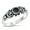 Black Simulated Onyx, variant on CHOOSE YOUR COLOR Bali Simulated Black Onyx Boho Ring .925 Sterling Silver Band CZ Female Size 4