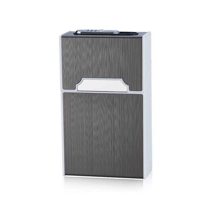 Amdohai Distributeur de Cigarettes Boîte de Rangement Étui à Cigarettes Flip 20 Chargé Haute Capacité avec Étui à Cigarettes Rechargeable USB Détachable Noir