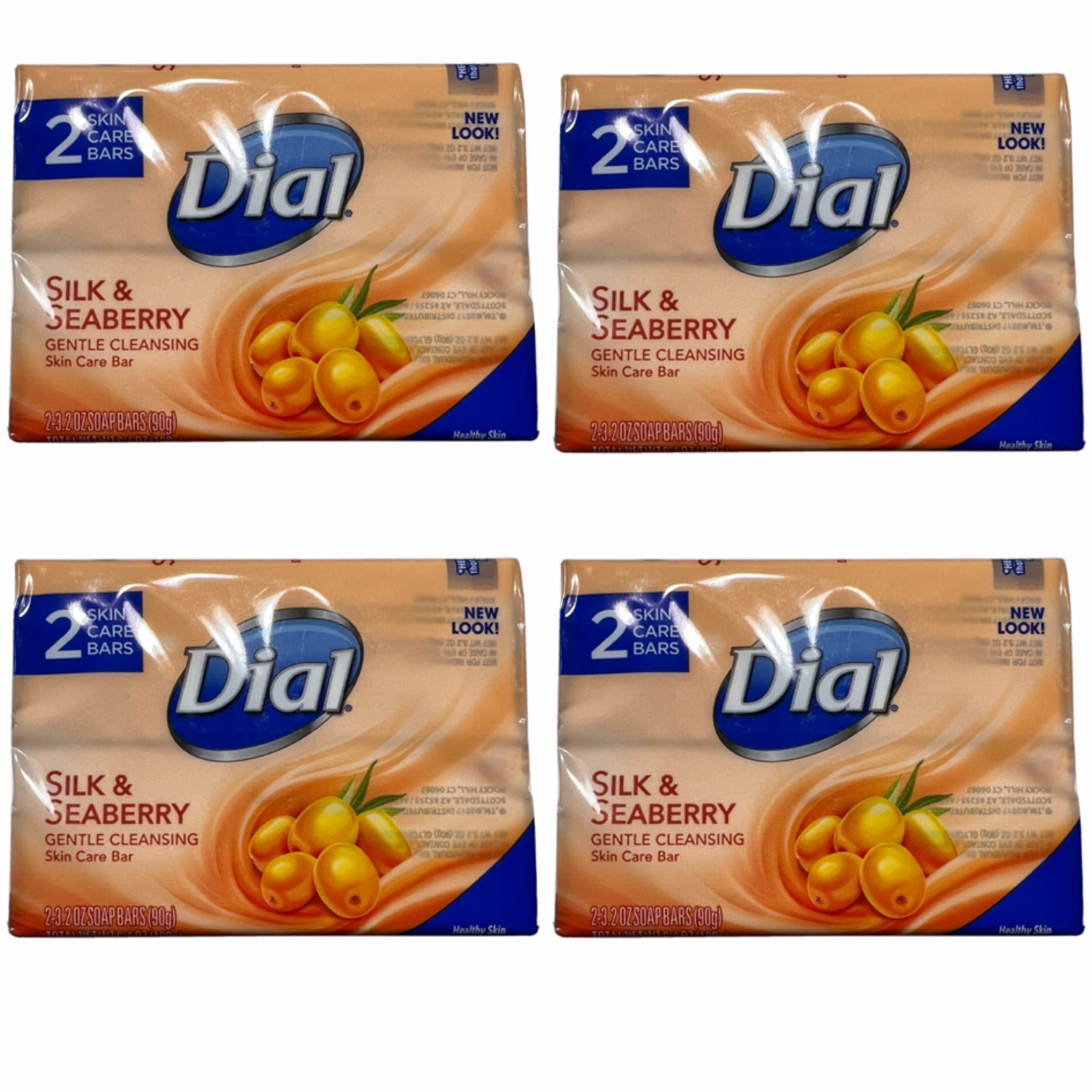 Dial SILK & SEABERRY Gentle Skin Care Bar Soap, 3.2 oz, 8 Bars Total