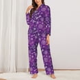 thumbnail image 2 of Haiem Purple Snowflakes Pattern Women’s Long-sleeve Sleepwear,Sleepwear Set,2-piece Loungewear Set,Soft PJs Comfy Nightwear with Pockets-Large, 2 of 7