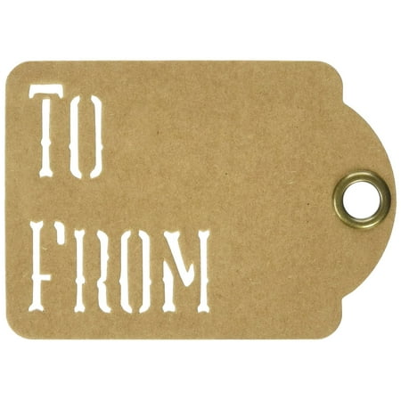 4501275 ATC To & From Kraft Tags, 10 stencil-cut gift tags feature a sturdy card with grommet By Graphic 45 -  D.K