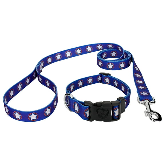 Country Brook Petz® Deluxe American Stars Dog Collar and Leash Limited Edition, Extra Large