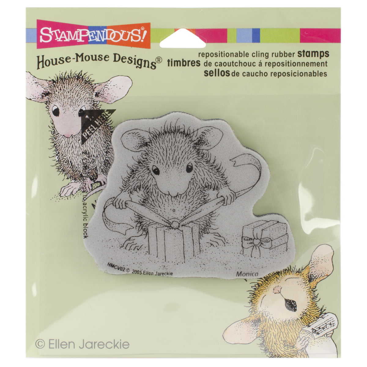 HOUSE MOUSE Books Stack School Wood Mounted Rubber Stamp STAMPENDOUS HMV08 New 