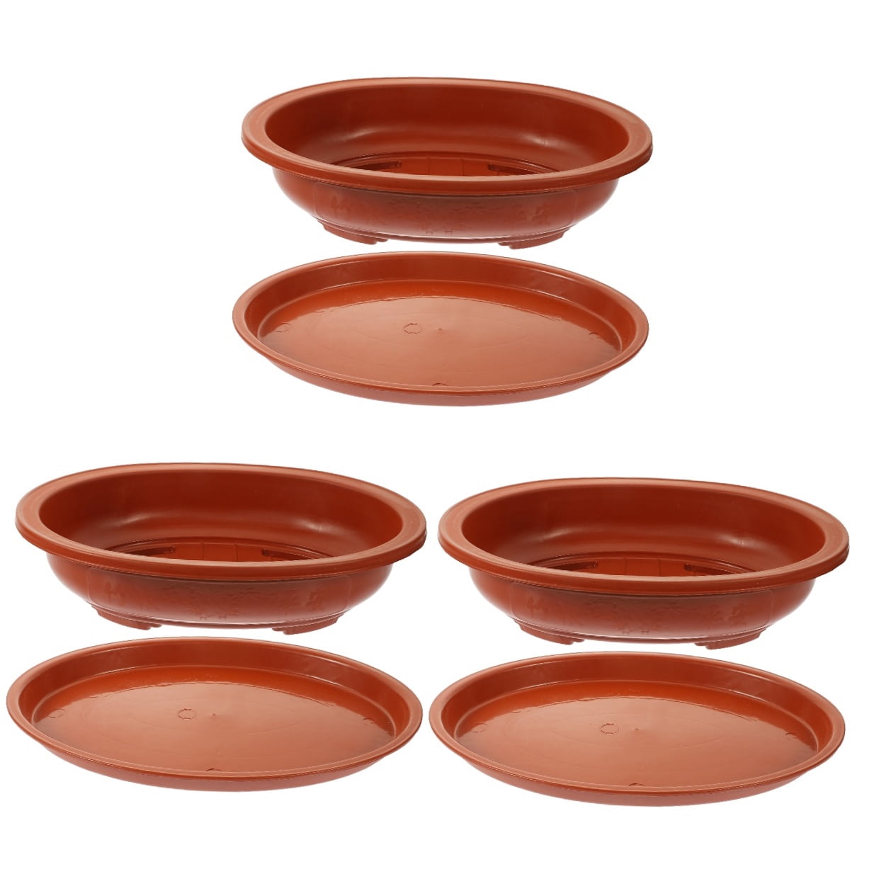 HOMEMAXS 3 Sets  Garden Plastic Planter Large-capacity Household Bonsai Pot Oval Gardening Bonsai Container