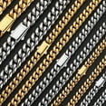 thumbnail image 2 of Hip Hop Stainless Steel Cuban Link Chain Necklace For Men Women Cuban Bracelet Jewelry Custom Logo On Front Back, 2 of 7