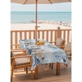 thumbnail image 2 of Outdoor Tablecloth with Umbrella Hole for Patio/Picnic/Party/Camping, Blue Eucalyptus Coastal Waterproof Table Cloth Rectangle Table Cover Washable, Beach Starfish Shell Nautical Ombre (60"x 120"), 2 of 8