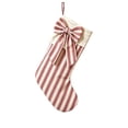 thumbnail image 2 of Aoyunhp 1Pc Burlap Christmas Stockings,Retro Bow Plaid Stripe Stocking,Rustic Jute Holiday Sock Decor for Mantel and Tree Bags for Candy and Farmhouse Xmas Decorations,Hot Pink, 2 of 6