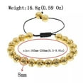 thumbnail image 2 of RSAMD 8MM Owl Buddha Beaded Natural Lava Stone Gold Silver Charm Fashion Men Bracelets-K057-1, 2 of 3