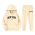 thumbnail image 3 of Kiijoy Toddler Girls Outfits New York Print Hoodie Sweatpants Sweatsuit, Sizes 3-4T, 3 of 3