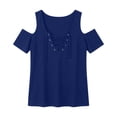 thumbnail image 7 of Karymi Shirts for Women Cold‑Shoulder Short Sleeve Top, Crisscross Lace‑Up V‑Neck Solid Slim‑Fit Blouse, Club Night‑Out Streetwear T‑Shirt Workout Tops for Women, 7 of 7