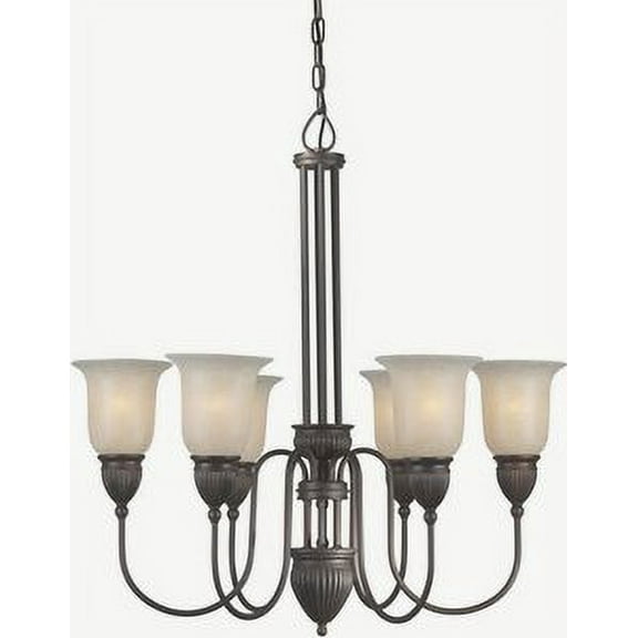 Forte Lighting - Six Light Chandelier -Traditional Installation