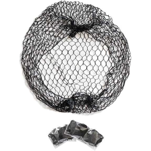 5x Black Slumber Hair Net - Thicker Black Sleep In Hair Net Elasticated Edge