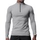 thumbnail image 1 of pstuiky camisas de manga larga para hombre, Protector solar de verano para hombre, transpirable, de color sólido, con cremallera, cuello alto y manga larga. top de hombre m, 1 of 5
