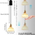 thumbnail image 5 of FSLiving Adjustable Height Juno Track Lighting Pendants, 6.5 ft Cord, J-Type Dimmable Vintage Copper Socket Chandeliers Clear Amber Glass Flower Shade for Bar 3 Lights Kitchen Ceiling, 5 of 8
