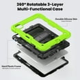 thumbnail image 3 of ELEHOLD Full Body Protective Case for iPad Pro 11 inch 2024,Heavy Duty 3-Layer Protection Case Built-in Screen Protector 360° Rotating Kickstand Handstrap Shoulder Strap Shockproof Cover,Green, 3 of 8